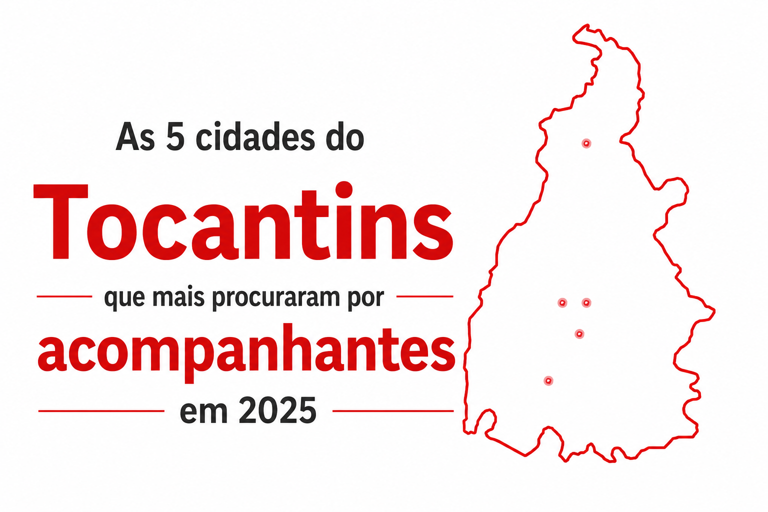 As 5 cidades do Tocantins que mais procuraram por acompanhantes em 2025